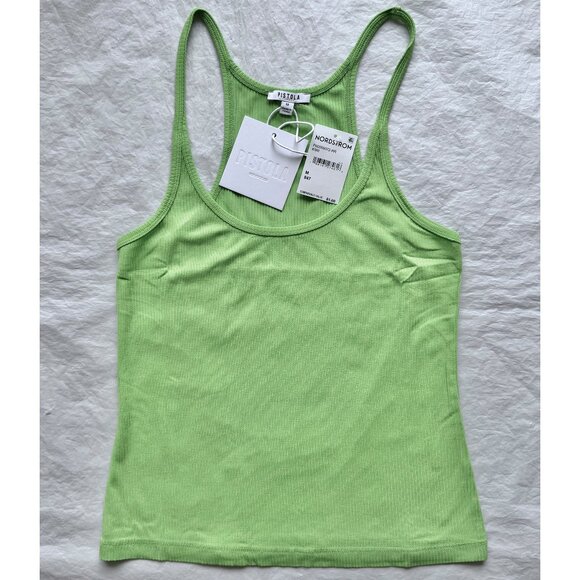 PISTOLA NWT PALOMA SCOOP NECK KIWI RAYON RIB TANK. SIZE M - Picture 7 of 9